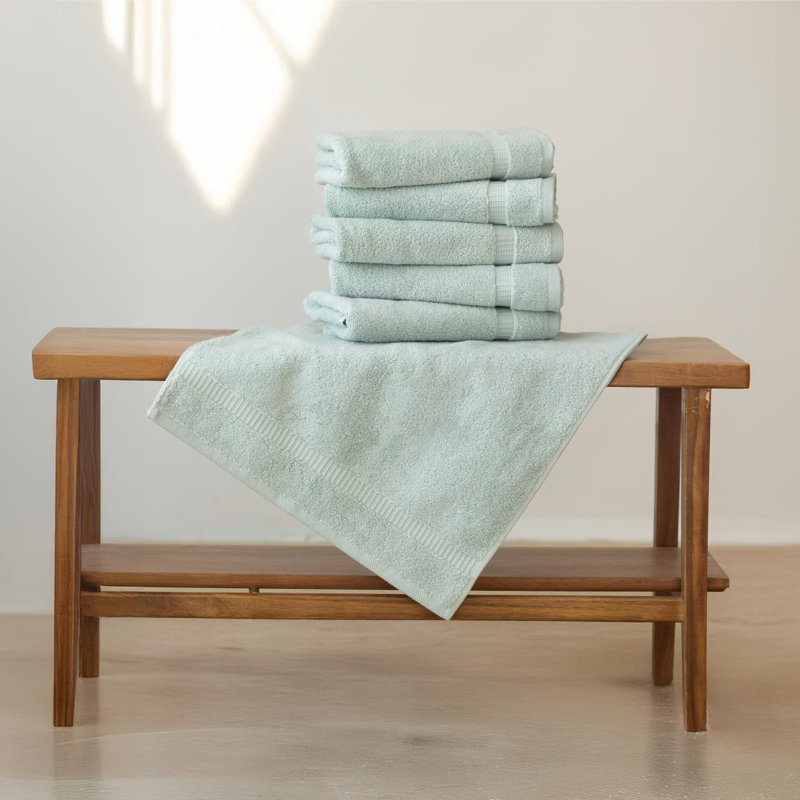 Ensemble de 4 serviettes en coton Antalya, Vert