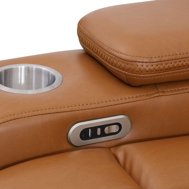 Canapé double inclinable électrique en similicuir haut de gamme, Ginger Faux Leather