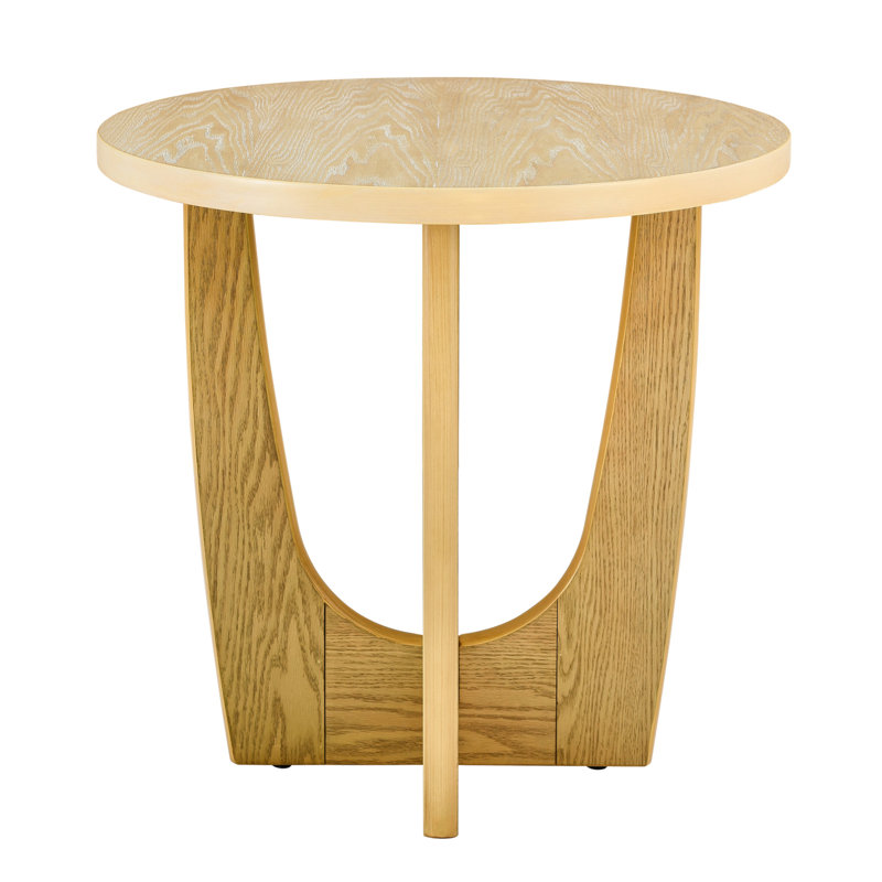 Round End Table, Wooden Side Table, Night Stand For Bedroom, Living Room ,Reception Room, Oak
