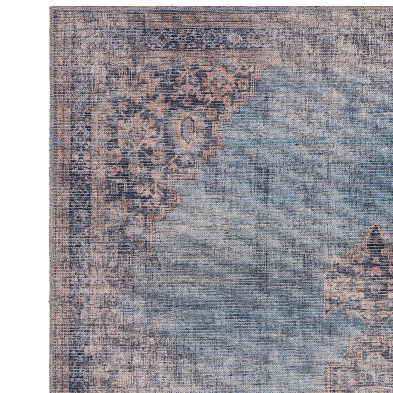 Mason Flatweave Blue/Brown/Pink Rug, Rectangle 120 x 170cm