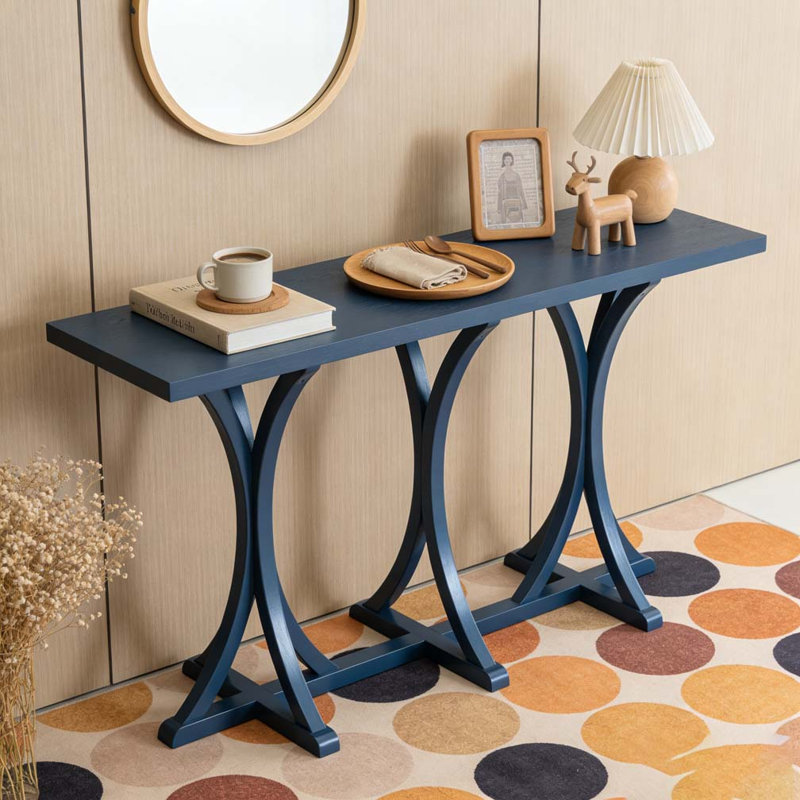 59.8'' Wooden Console Table, Navy Blue
