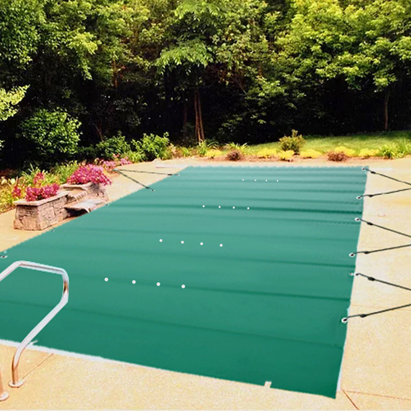 Le couvercle de sécurité pour piscine convient aux piscines creusées rectangulaires, H 6 po x l 23 po x P 17 po, Vert