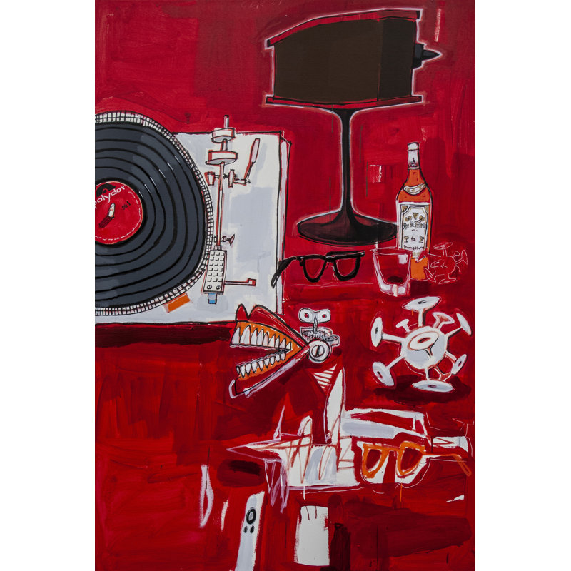 Liste de lecture «Old School» par Carlos Davila Rinaldi - Peinture, H 32 po x l 24 po, Toile tendue