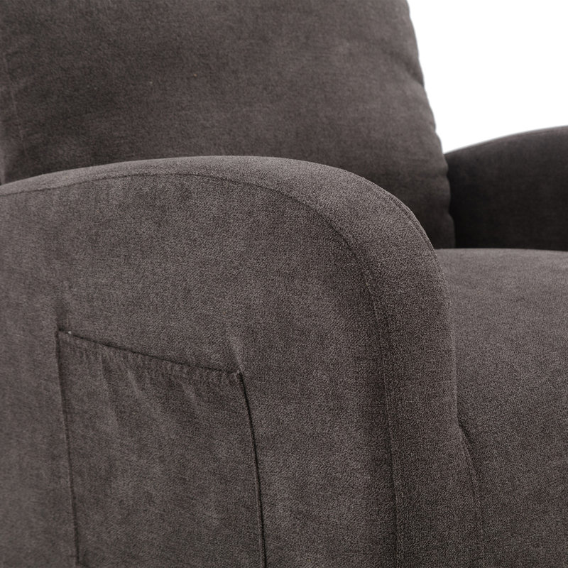 Ezella Upholstered Swivel Armchair, Dark Gray Polyester