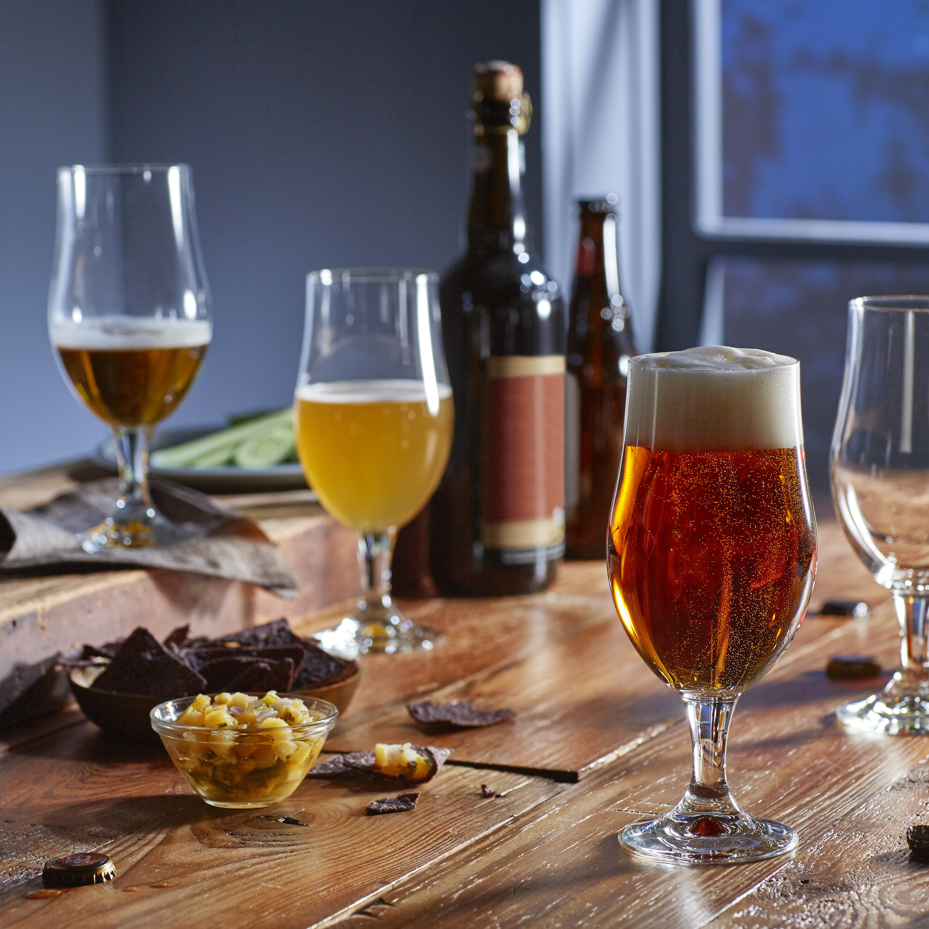 Libbey Craft Brews Nucleated 16 oz. Belgian Beer Glasses