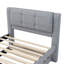 Lit plateforme simple tapissier avec lit gigogne, lit gigogne peut être plat ou surélevé, conception peu encombrante, gris-507079465