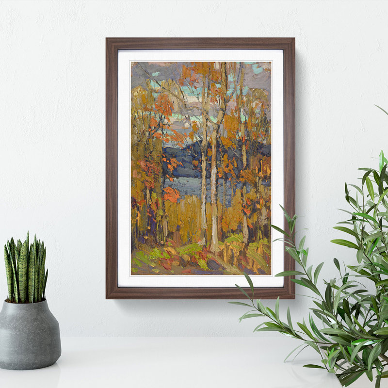 Algonquin in October by Tom Thomson - Picture Frame Painting, Walnut, 48cm H x 36cm W x 2cm D