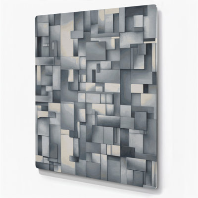 Abstrait, art mural gris en métal 89