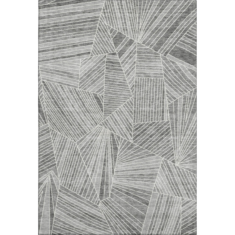 Premium Machine Washable Prisco Gray Rug