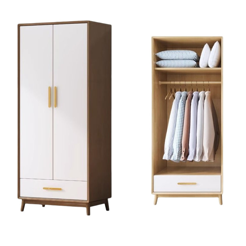 Garde-robe moderne et simple, Noyer/blanc