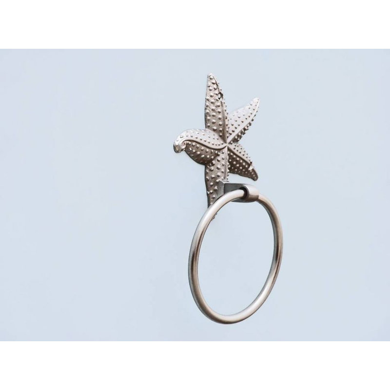 Anneau à serviettes étoile de mer, Nickel brossé