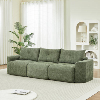 Oversized Chenille 3-Seater Sofa with Ergonomic Design
