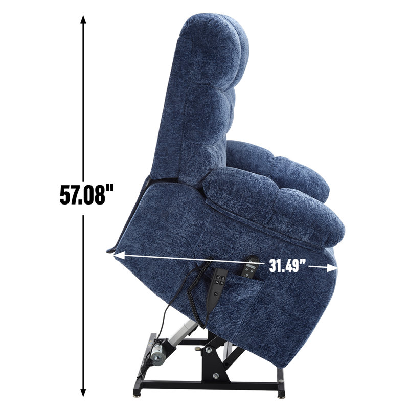 Lift Recliner Chair Heat Massage Dual Motor Infinite Position Up to 350 LBS Large Electric Power Lift Recliners with Power-Remote, Medium-firm and Heavy duty