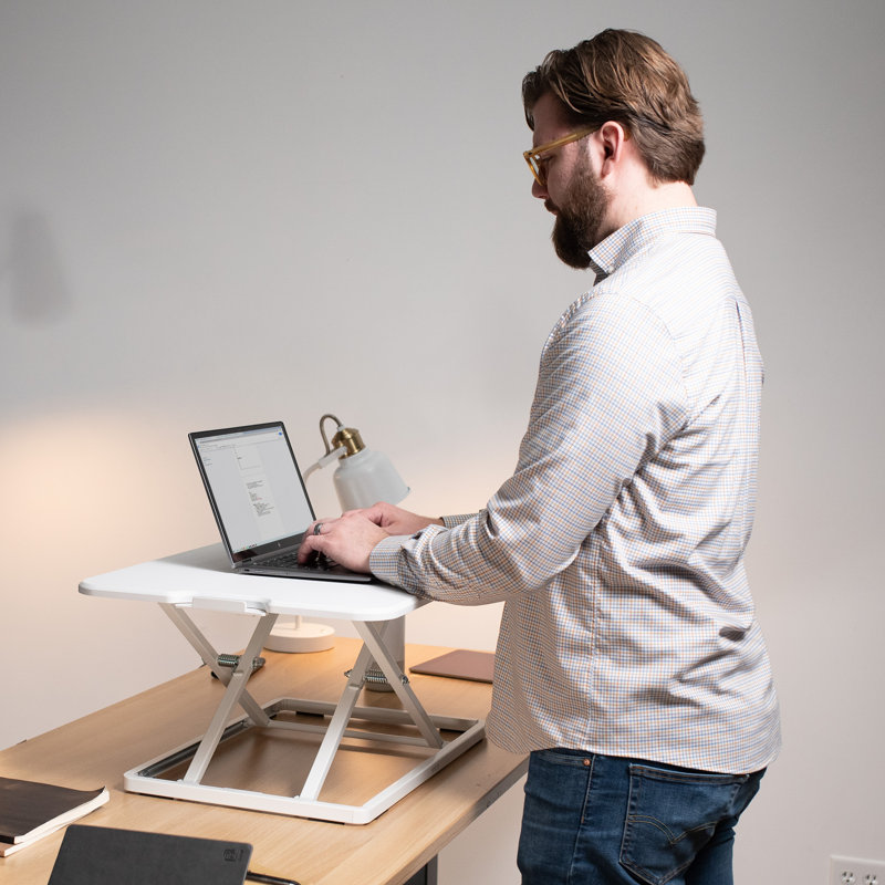 White Single Top Desk Riser