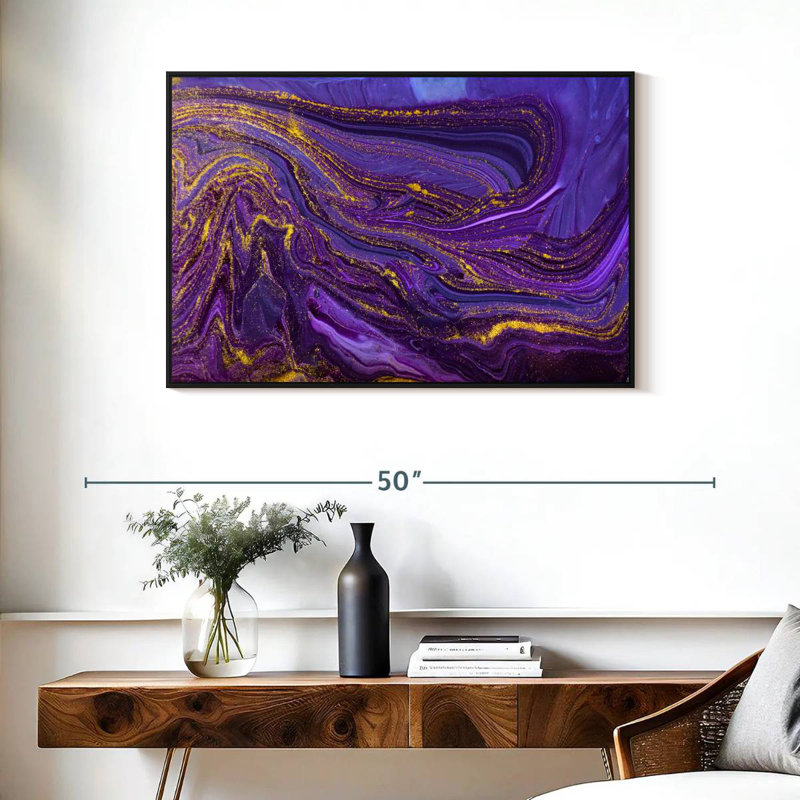 Cerisier mauve, Cadre flottant noir, 37 po x 25 po