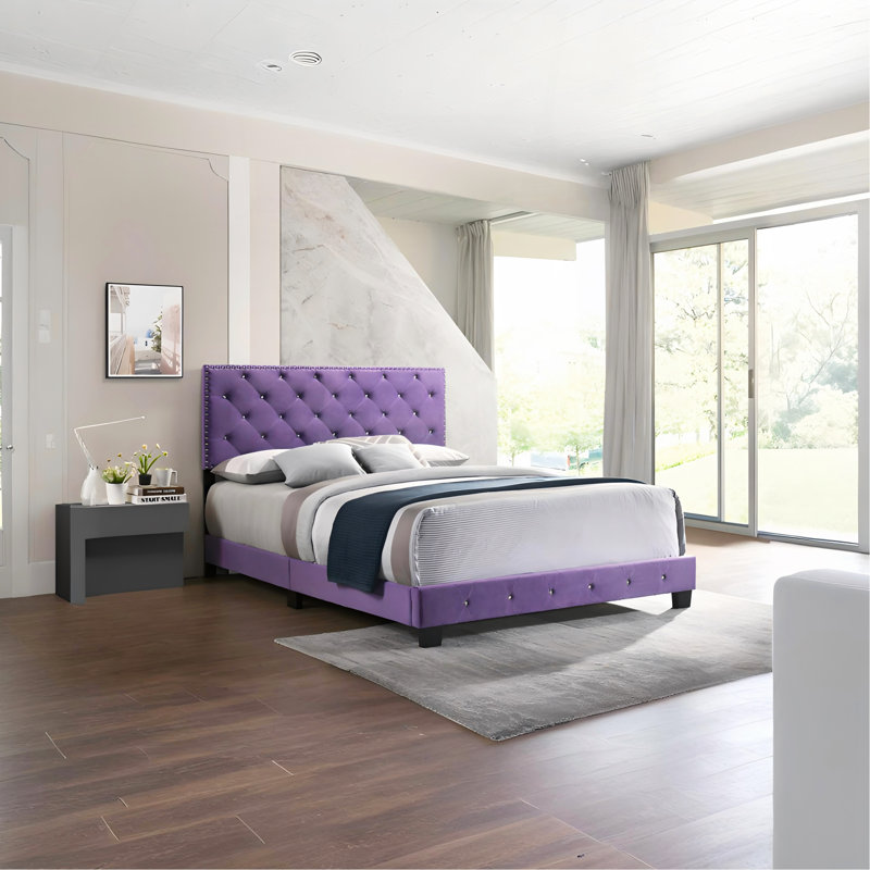 Lit double transitionnel mauve avec support