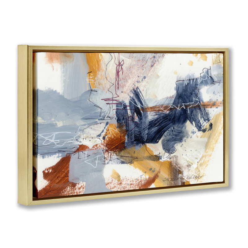 «Coastal Pleasures», art mural encadré flottant abstrait, conception par Suzanne McCourt, H 17 po x l 25 po