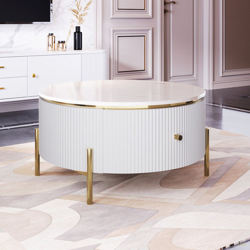 Table basse moderne avec 2 grands tiroirs de rangement Modern (31,5 po)