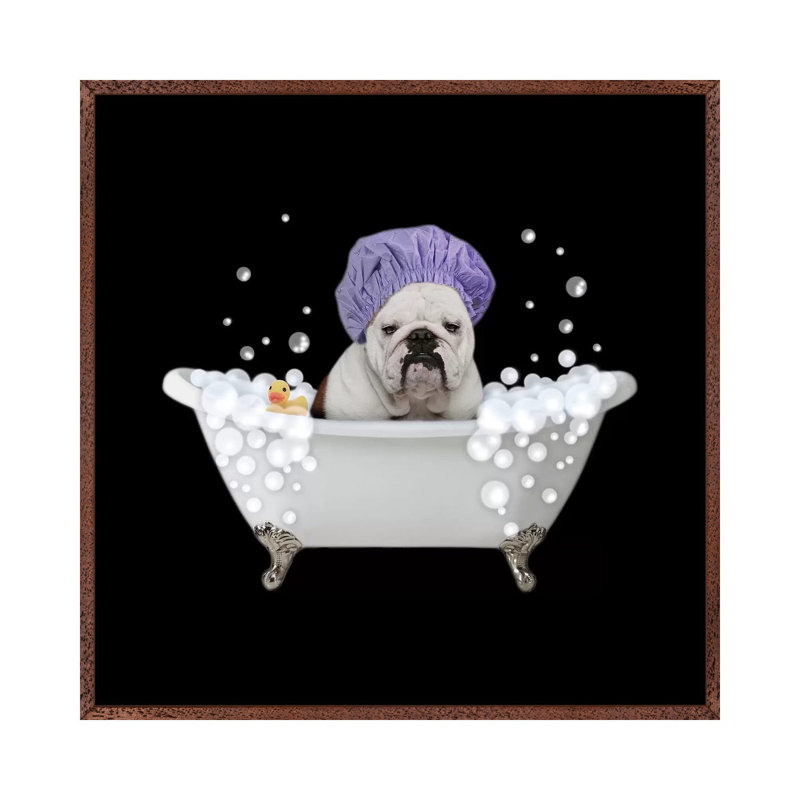 Bath Time Bubbles 3 1 Piece Floater Frame Wall Art on Canvas, 45.72 cm H x 45.72 cm W, Classic Wood