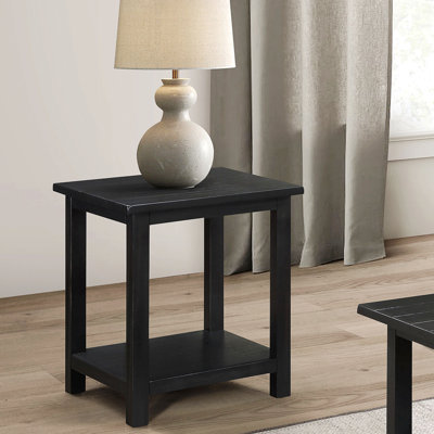 Table de bout en bois avec tablette