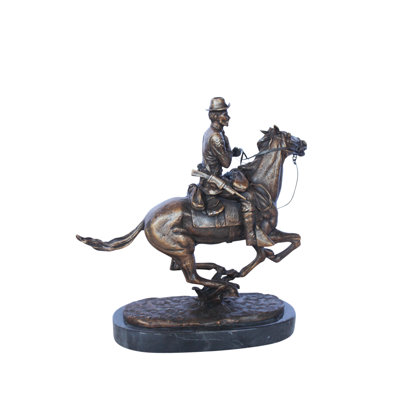 Hawkesbury Common Remington replica Trooper of the plains bronze statue -  Size: 12" x 5" x 13"H.