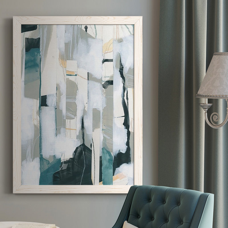Sea Cavern Strata I, reproduction d'art sur toile, H 43,5 po x l 31,5 po x P 1 po, Blanc