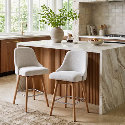 Hiott Swivel Upholstered Counter Stool