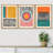 Abstract Vibrant Color Blocks " Mid-Century Multicolor Color Block Shape Abstract Geometric " 3 - Pieces-75849583-75849582