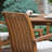 Kinsler Eucalyptus Slat Back Stackable Outdoor Dining Armchair with Cushions