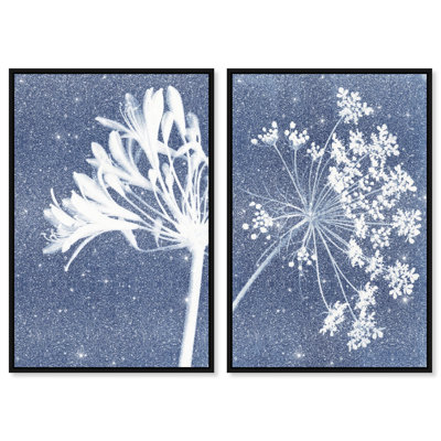 Cyan Flowers Set Set by Oliver Gal