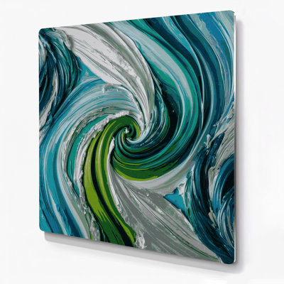 «Lyrical Abstraction 99», art mural en métal bleu