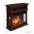 Red Barrel Studio Electric Fireplace - 3-Sided Heater with Mantel and Shelf, Remote Control, LED Flames, Faux Logs, and Adjustable Settings
