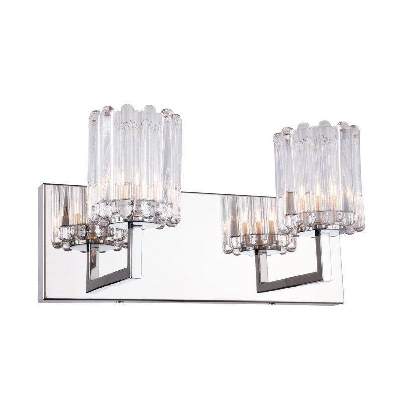 Éclairage pour salle de meuble-lavabo 2 lumières pour salle de bain Rosendahl, Halogène, Verre de cristal rainuré cylindrique