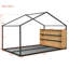 Full Size Metal Bed House Bed Frame With Shelves And Lights-1997612399-1997612398