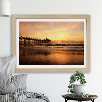 Sunset Behind The Pier - Single Picture Frame Painting
