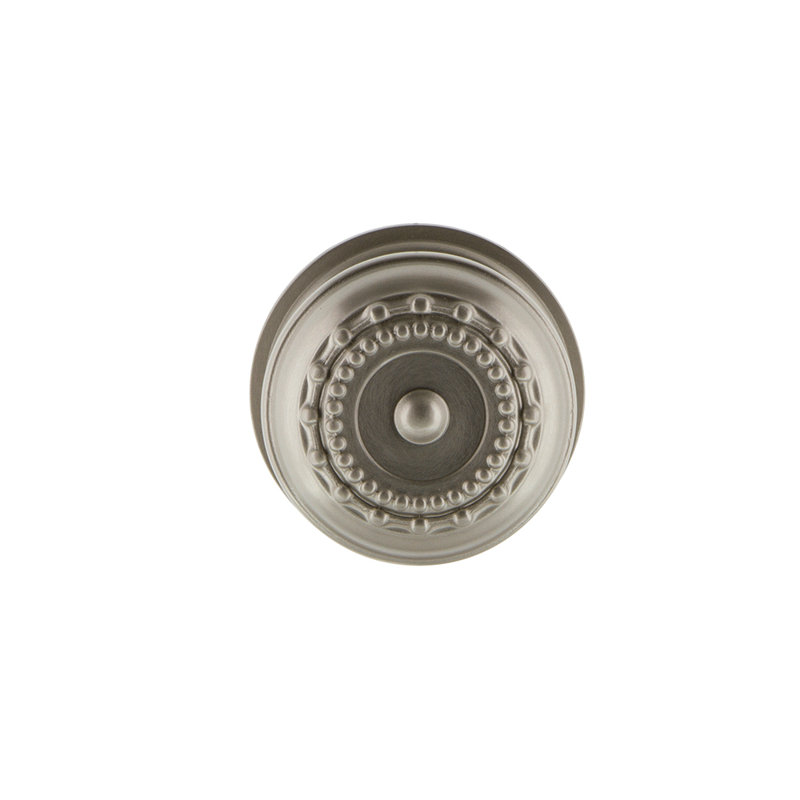 Classic Rosette with Meadows Door Knob, Satin Nickel
