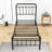 Athel Twin Metal Slat Headboard Bed