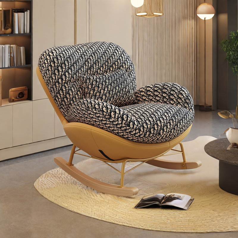 Chaise berçante moderne rembourrée
