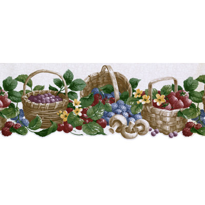 Bordure de papier peint festonné aux fraises et aux cerises Illings