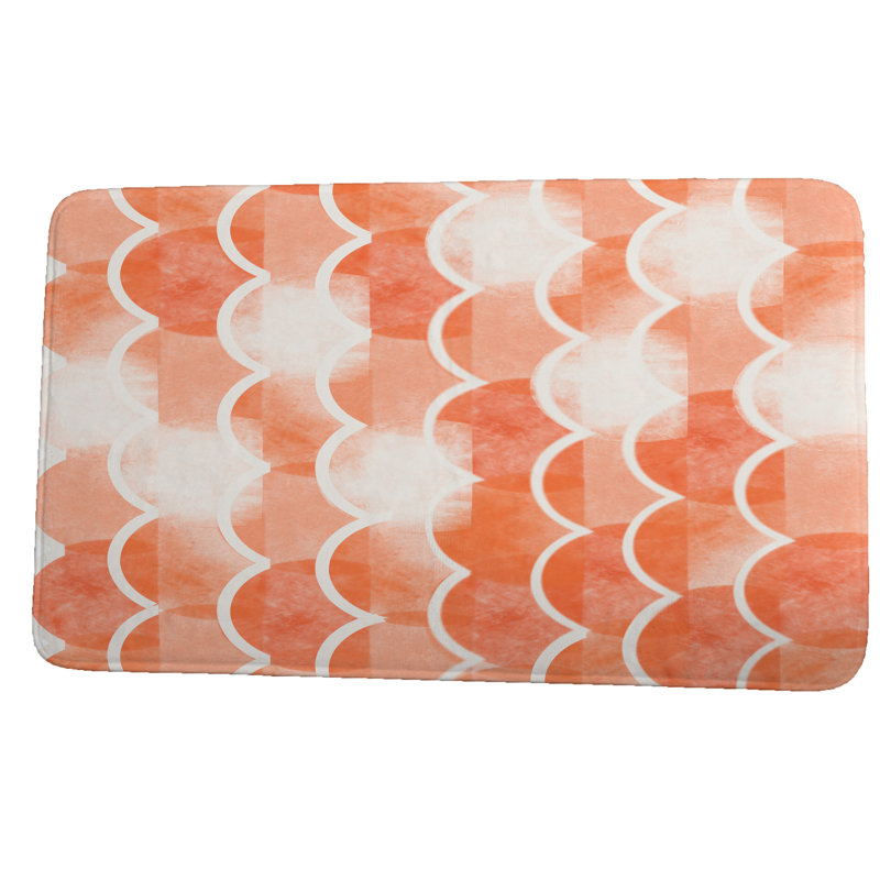 Tapis de bain Lenihan, l 17 po x L 24 po, Orange