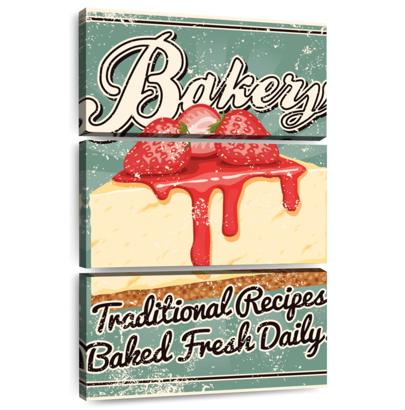 Kema Strawberry Cheesecake Bakery Wall Sign, 32" H x 20" W