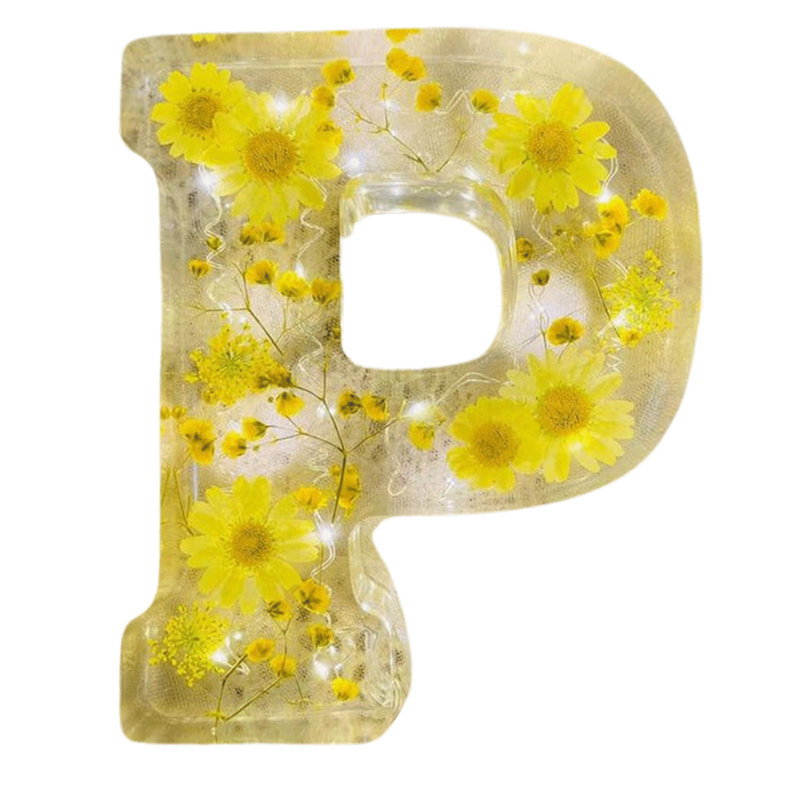 Fleur, veilleuse, fleur, lettre, cadeau de décoration en résine