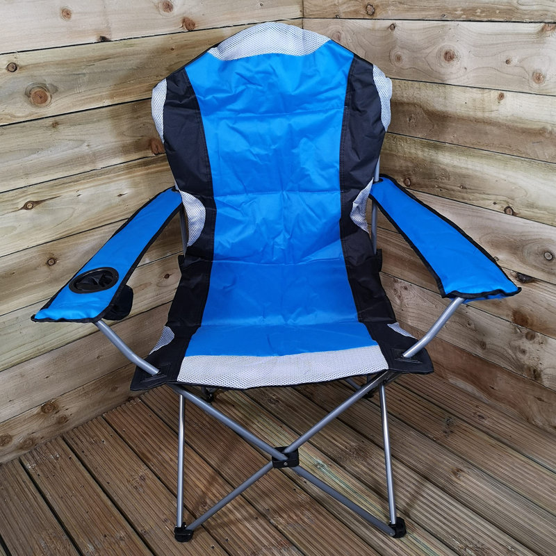 Bulkley Luxury Padded High Back Folding Outdoor / Camping / Fishing Chair, Blue