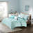 Full/queen Comforter In And Silver Metallic Embroidery Featuring Texture