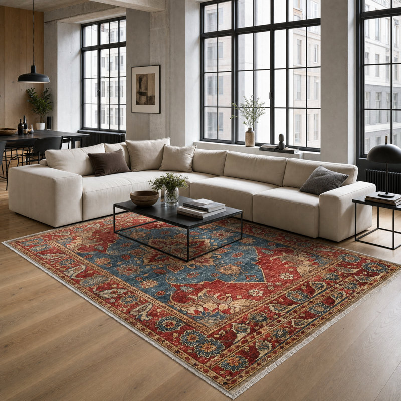 Floral Cotton and Chenille Flatweave Area Rug, 80 x 150 cm