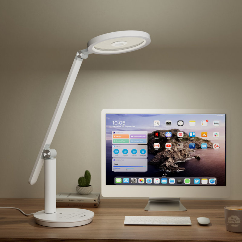 Lampe de bureau à DEL Honeywell H6 avec éclairage à spectre complet, 3 températures de couleur, contrôle tactile et minuterie