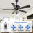 52" Modern Black Crystal Ceiling Fan with Light and Remote 6-speed Reversible DC Motor Fan for Bedroom Living Room-80014469