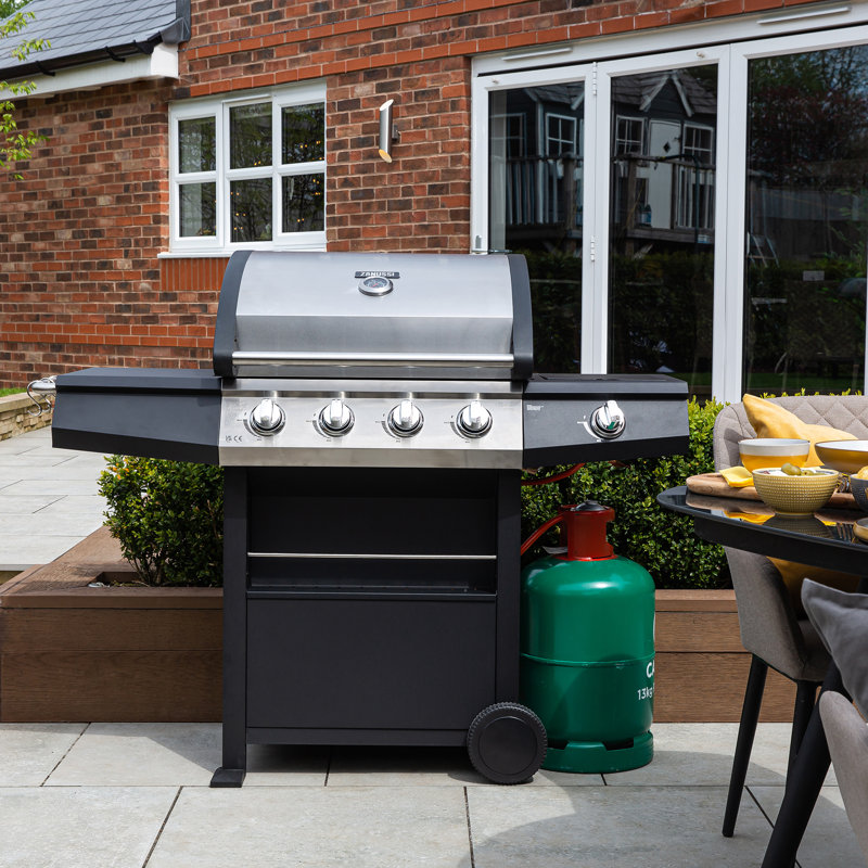 Zanussi 4 - Burner Freestanding Propane Gas Grill with Side Burner