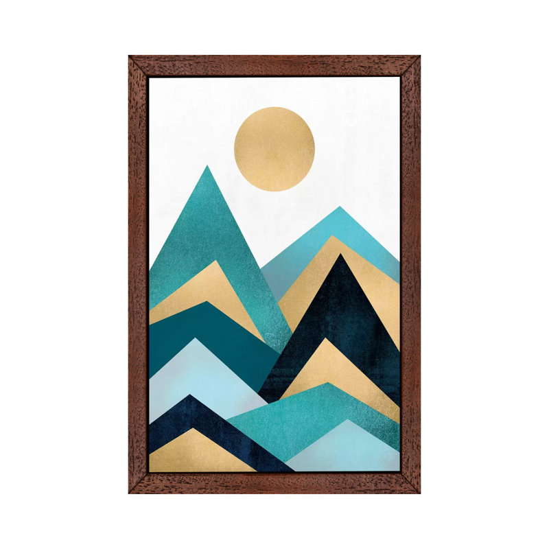 Waves - Floater Frame Print on Canvas, 66.04 cm H x 45.72 cm W, Brown Framed