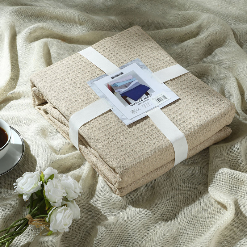 Janiya Full Size Oatmeal Cotton Reversible Blanket